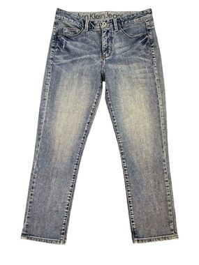 Vintage Y2K-era Calvin Klein "Shape" cropped straight-leg jeans